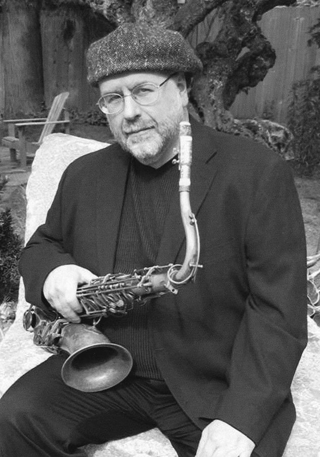 Jon Goforth with his saxophone.